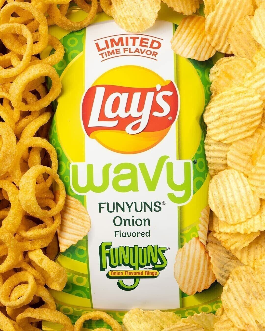 Lay's WAVY FUNYUNS Onion Potato Chips 7.75 Oz LIMITED THEY'RE BACK