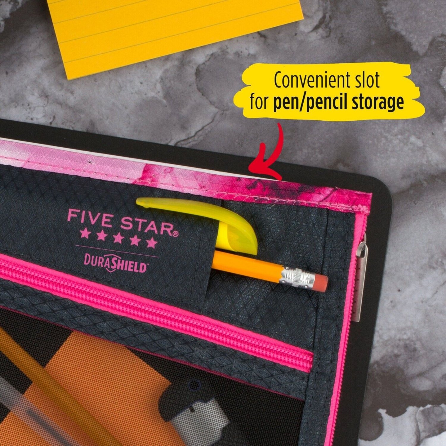 Mead Five Star Binder Pencil Pouch for 3 Ring Binder 2 Zipper Pockets