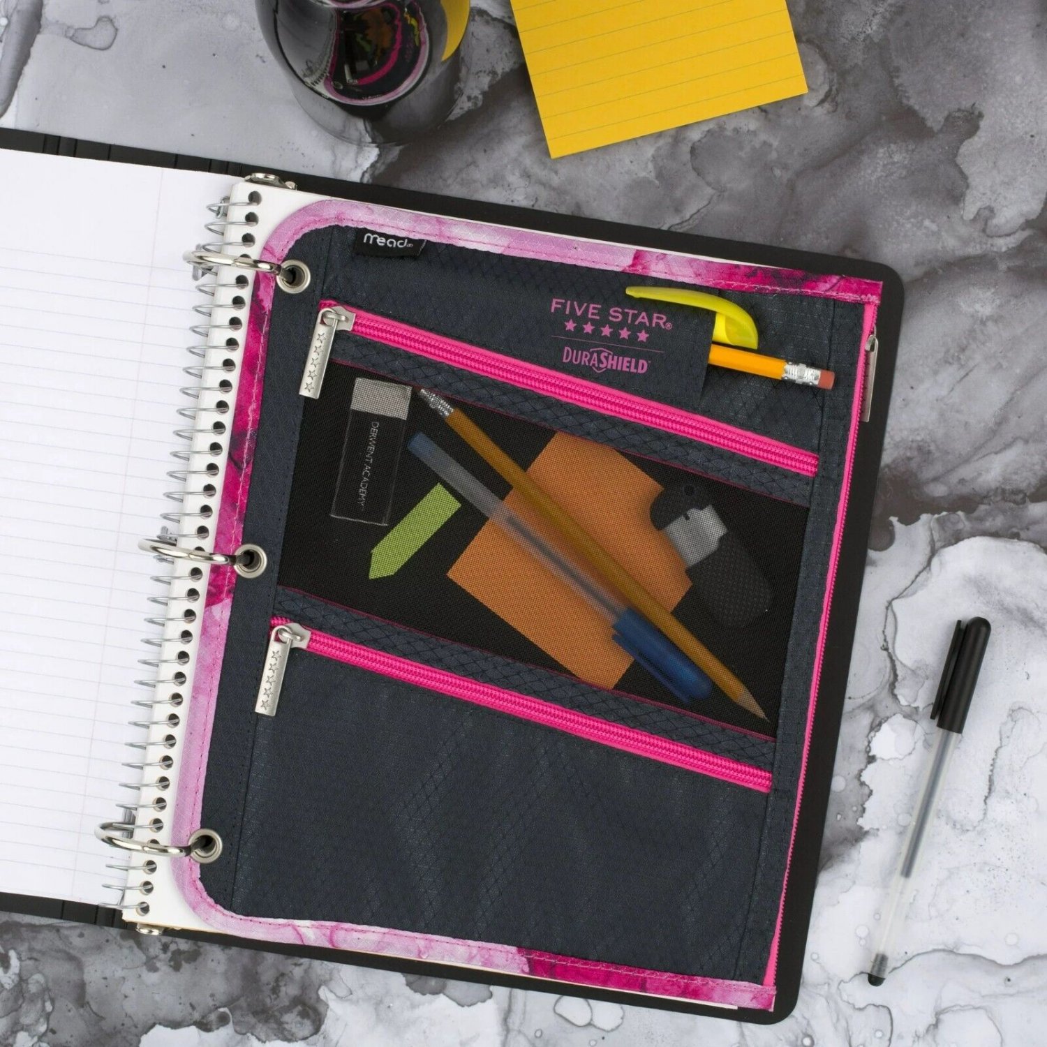 Mead Five Star Binder Pencil Pouch for 3 Ring Binder 2 Zipper Pockets
