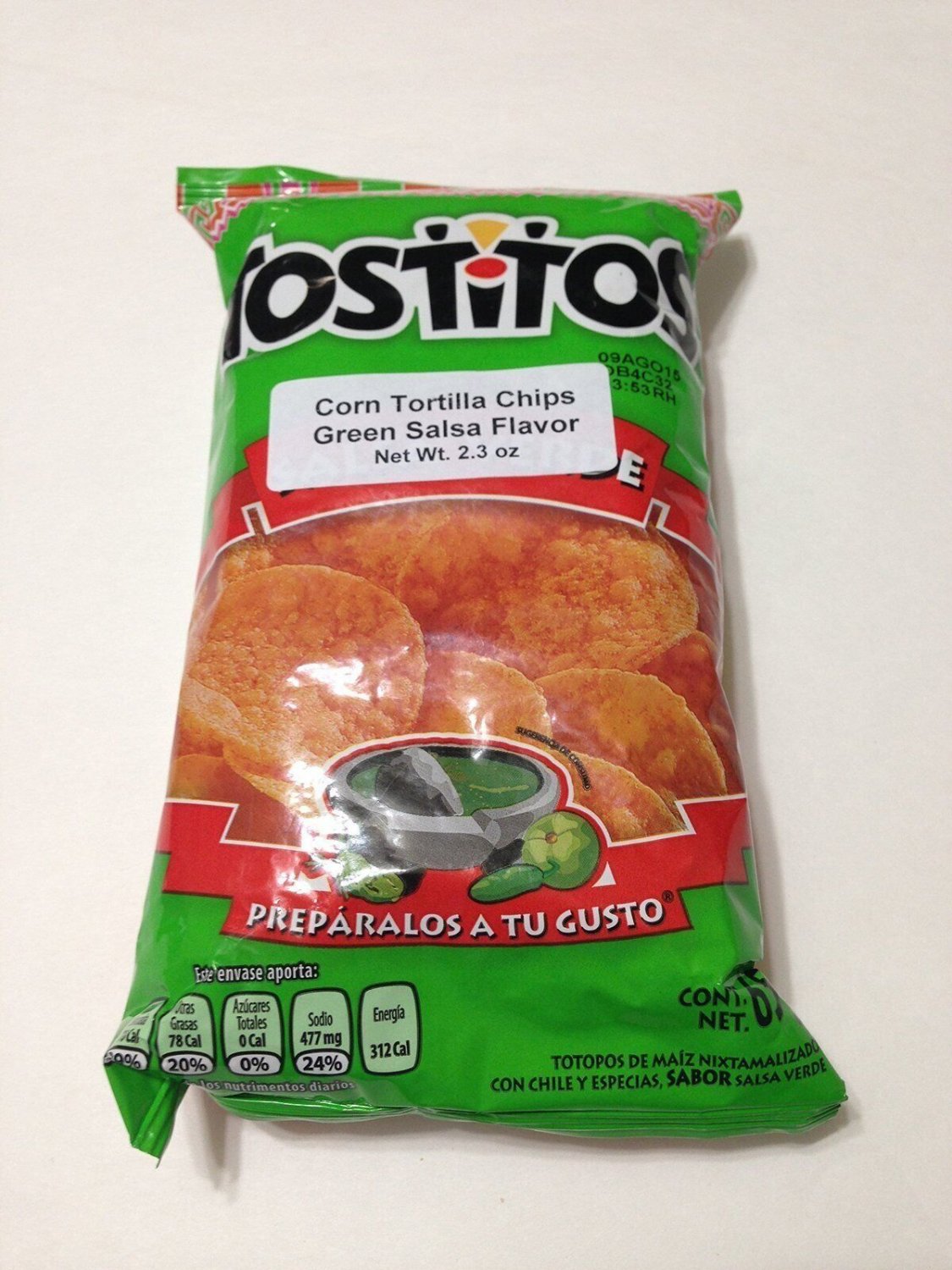 Tostitos SALSA VERDE Corn Tortilla Chips Big 12 Oz (Sabritas Botanas