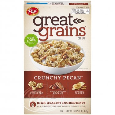 Post Great Grains CRUNCHY PECAN Whole Grain Cereal, 16 Oz.