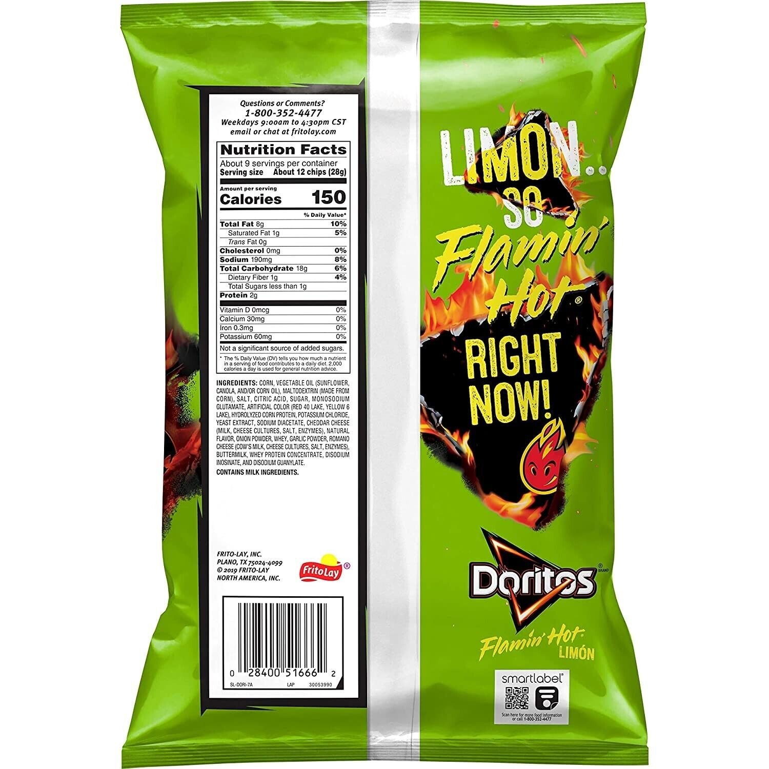 Doritos Flamin Hot Limon Flavored Tortilla Chips 925 Oz Bag Snacks 2 Bags 4072