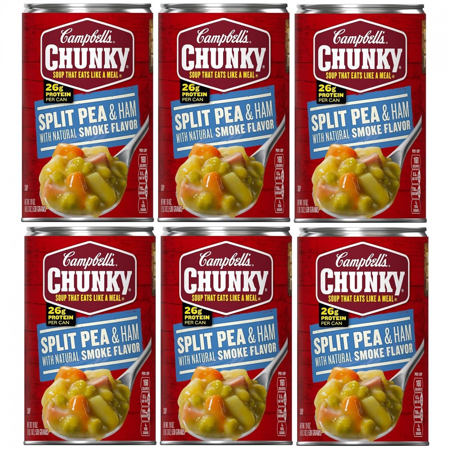 Campbells Chunky Soup Split Pea And Ham W Natural Smoke Flavor 19 Oz 6 Cans 5116