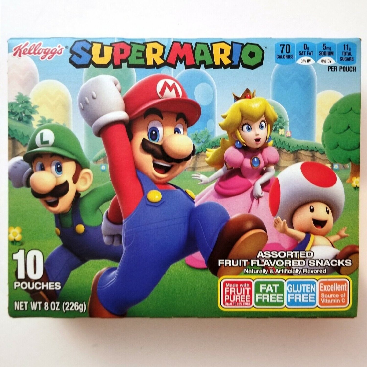 Funables SUPER MARIO Fruit Snacks, 8oz., 10 Ct. (Pouches) Packaging varies