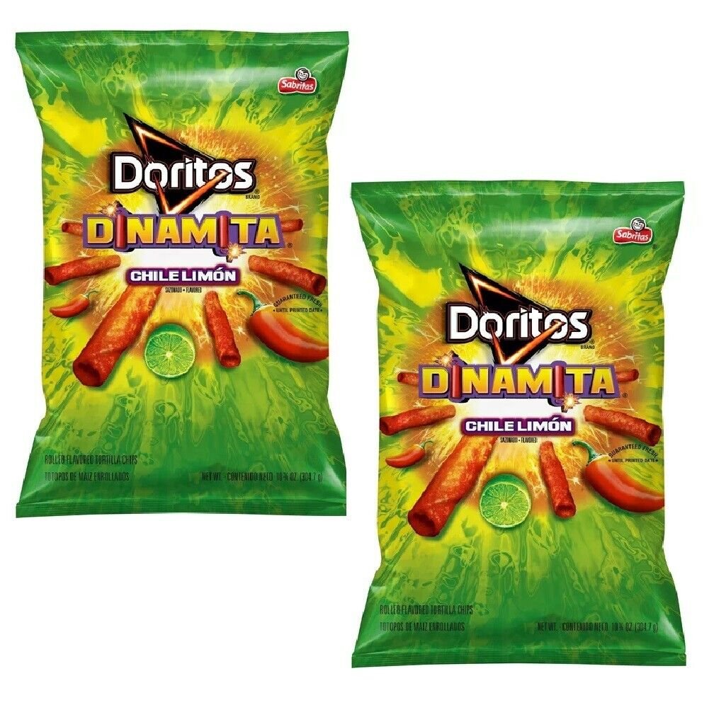 Doritos Dinamita Chili Limon Flavored Tortilla Chips, 10.75 Oz (2 Bags)