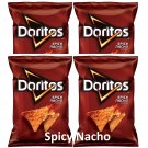 Doritos SPICY NACHO Flavored Tortilla Chips, 9.25 Ounce (4 Bags)