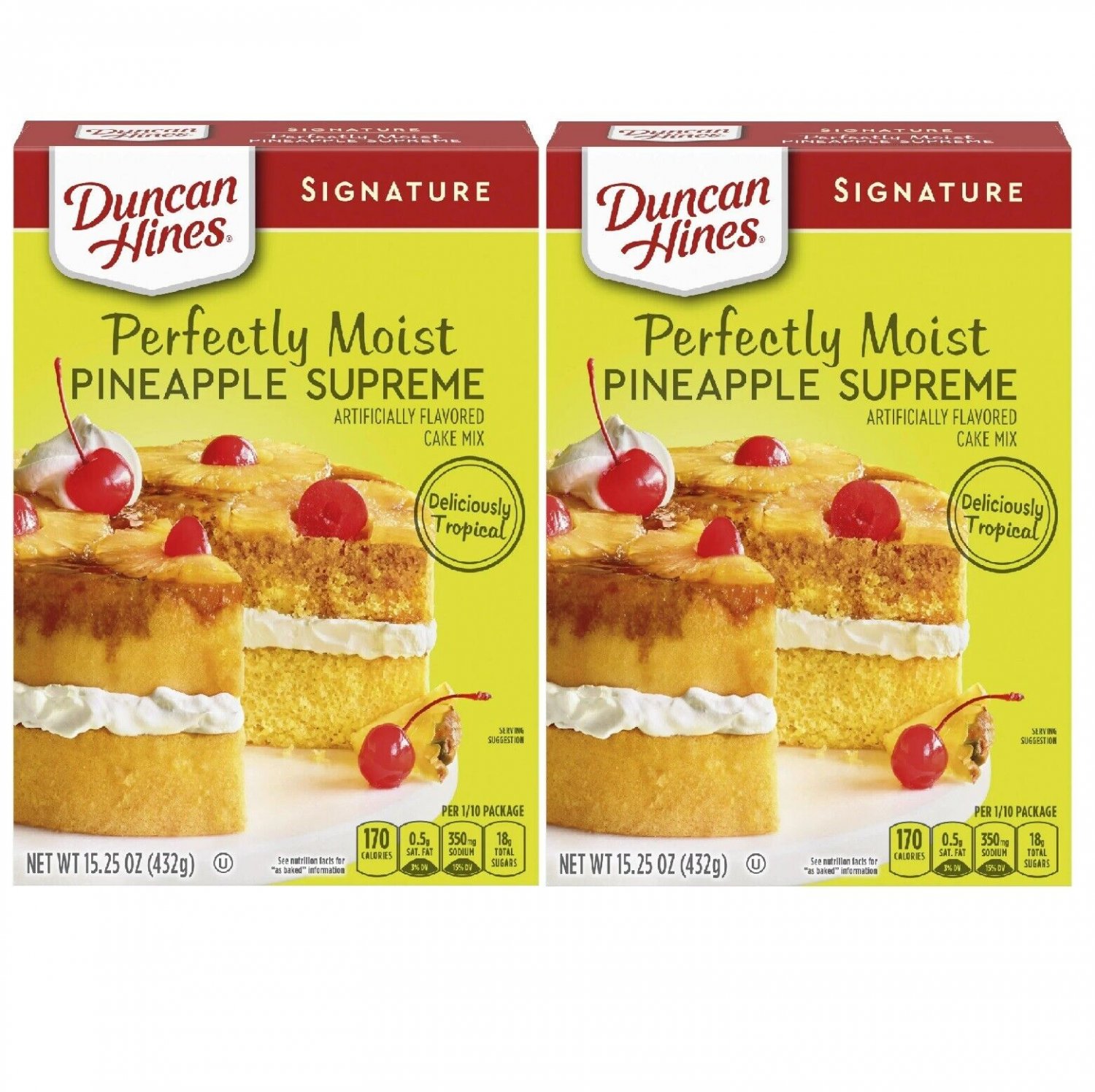 Duncan Hines Signature Pineapple Supreme Cake Mix Perfect Moist 15 2oz 2 Pack