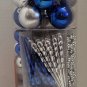 Christmas Tree Ornaments BLUE 100 Ct Shatterproof Icicles, Garlands, Topper