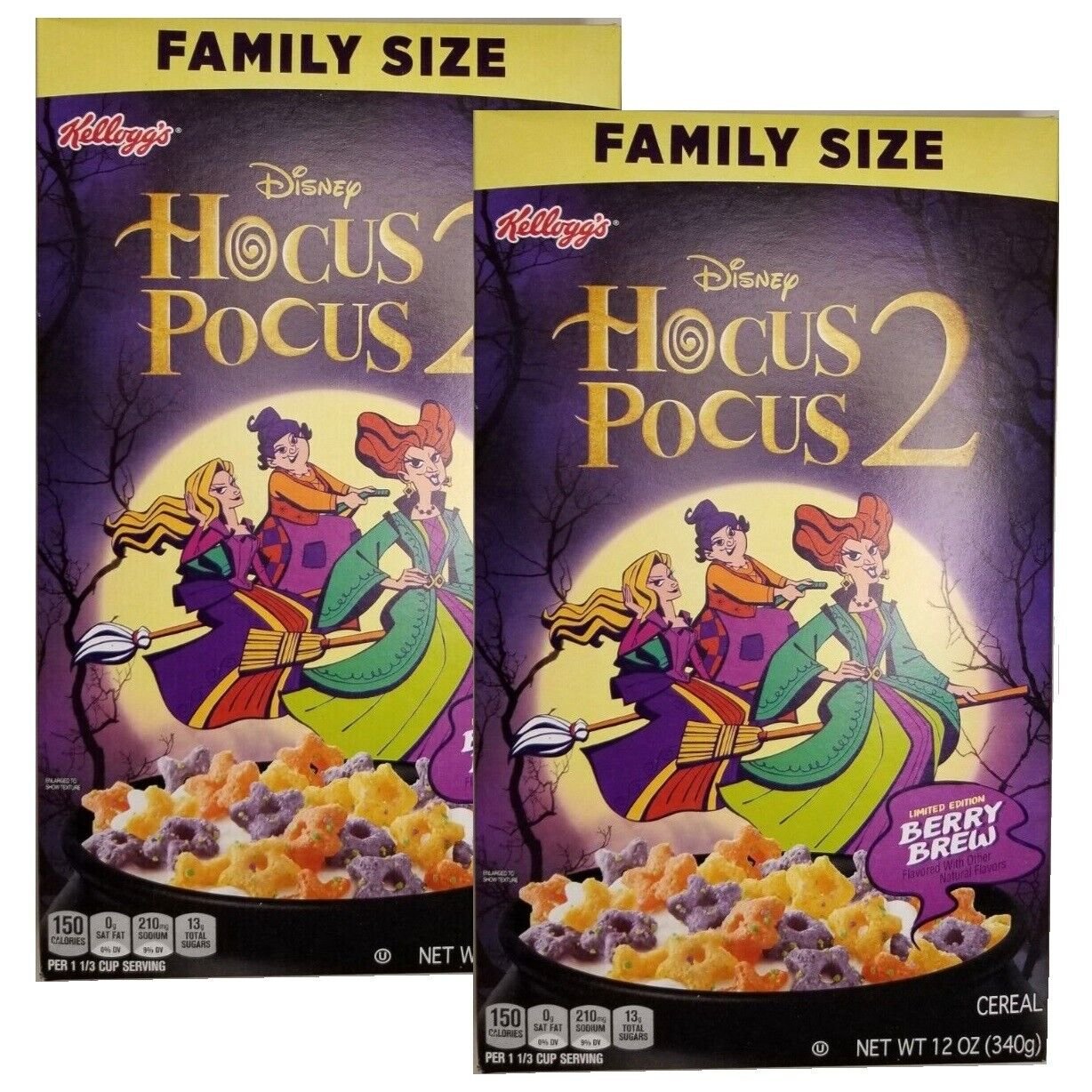 Kellogg's Disney HOCUS POCUS 2 LIMITED ED Breakfast Berry Brew Cereal