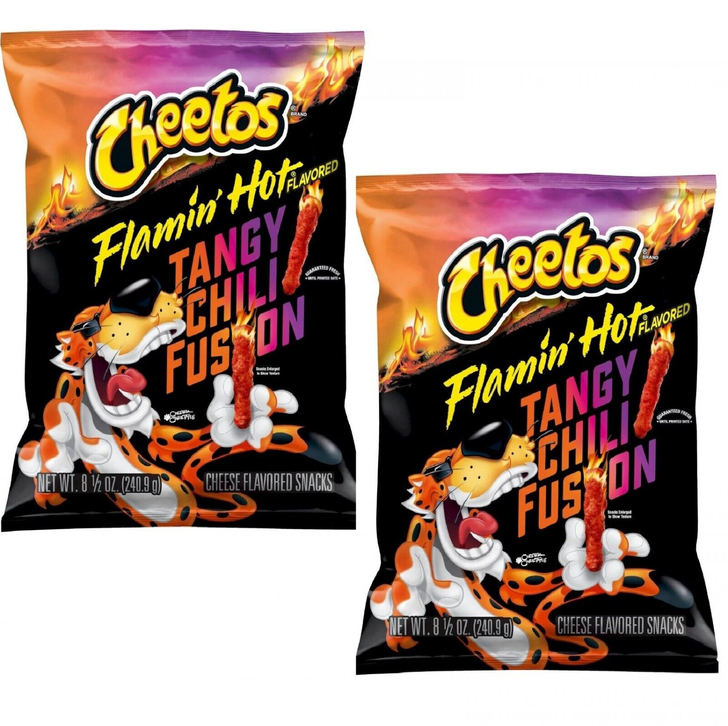 Cheetos Flamin’ Hot Tangy Chili Fusion Flavored Snack, 8.5 oz (2 Bags ...