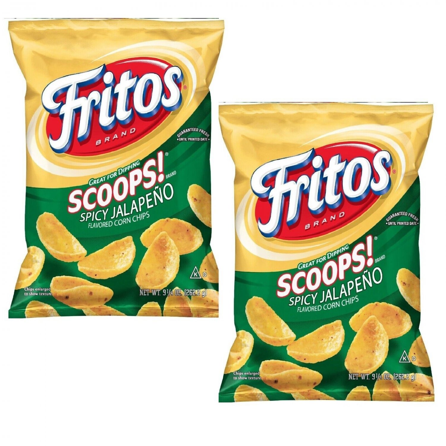 Fritos Scoops SPICY JALAPENO Flavored Corn Chips, 9.25 Oz. (2 Bags)