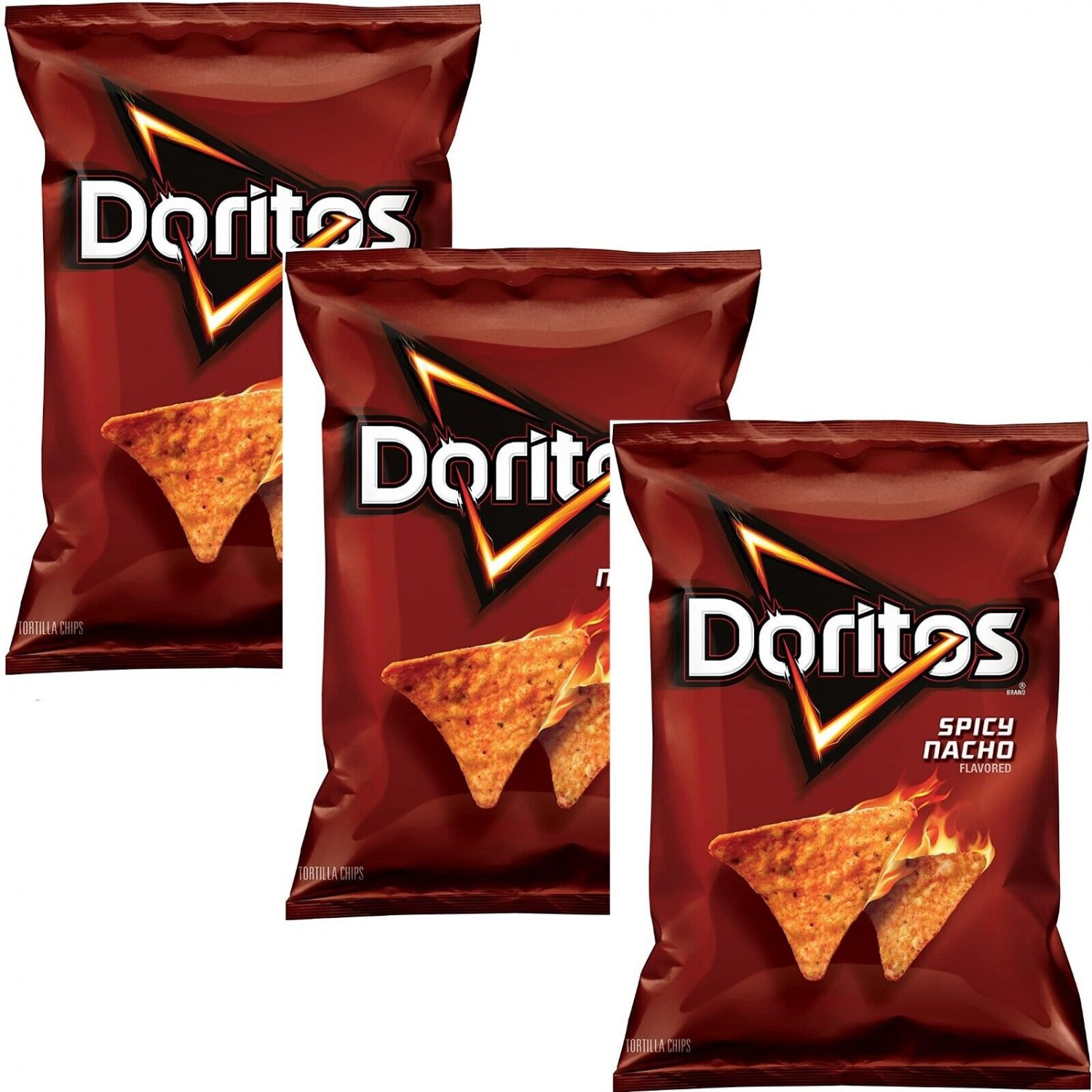 Doritos Tortilla Chips Spicy Nacho 925 Ounce Pack Of 3 6409