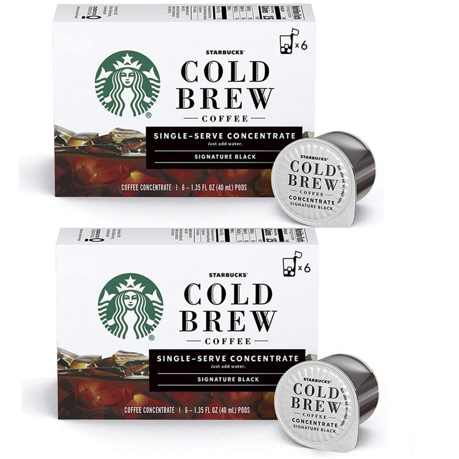 Starbucks Cold Brew Coffee SIGNATURE BLACK Pods Concentrate (2 Pack)