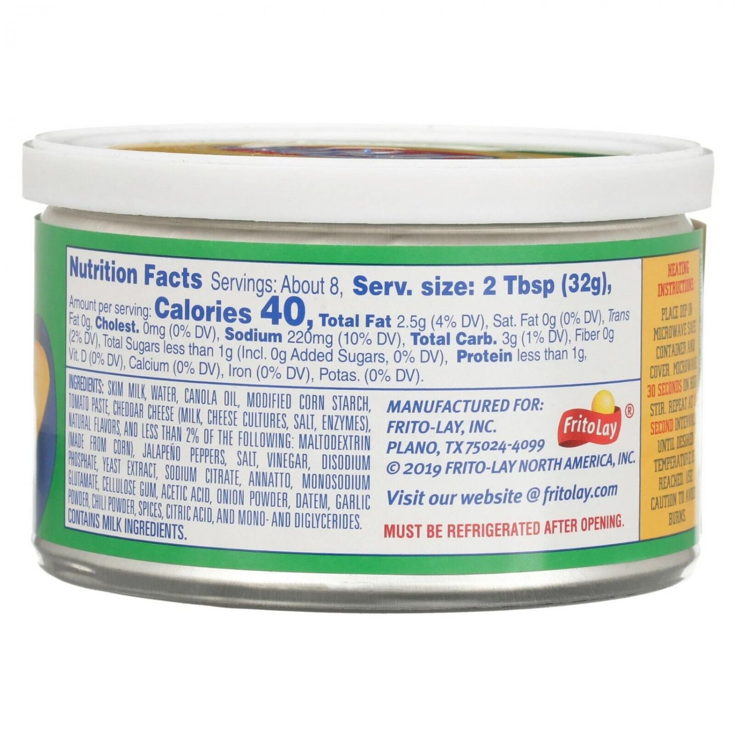 Fritos Cheese Creamy Dip, JALAPENO CHEDDAR Flavor, 9 Oz (6 Cans)