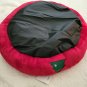 Christmas Tree Pet Plushy Dog Bed, Round Red, Extra "cushy" - 25" x 6"