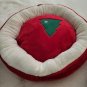 Christmas Tree Pet Plushy Dog Bed, Round Red, Extra "cushy" - 25" x 6"