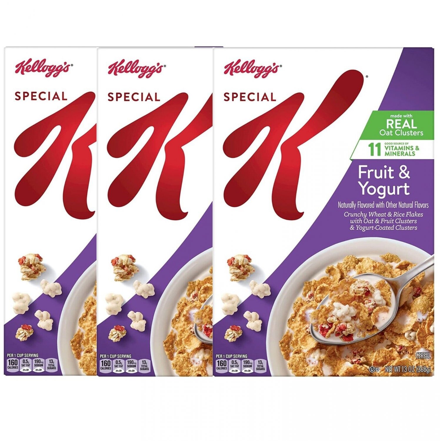 Kellogg's Special K Breakfast Cereal, FRUIT & YOGURT 13 oz. (3 Boxes)