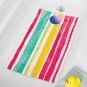 Your Zone Rainbow Stripe Hot Spot Safety PVC Bath Tub Mat 16"x27.5" Non-Slip Cup