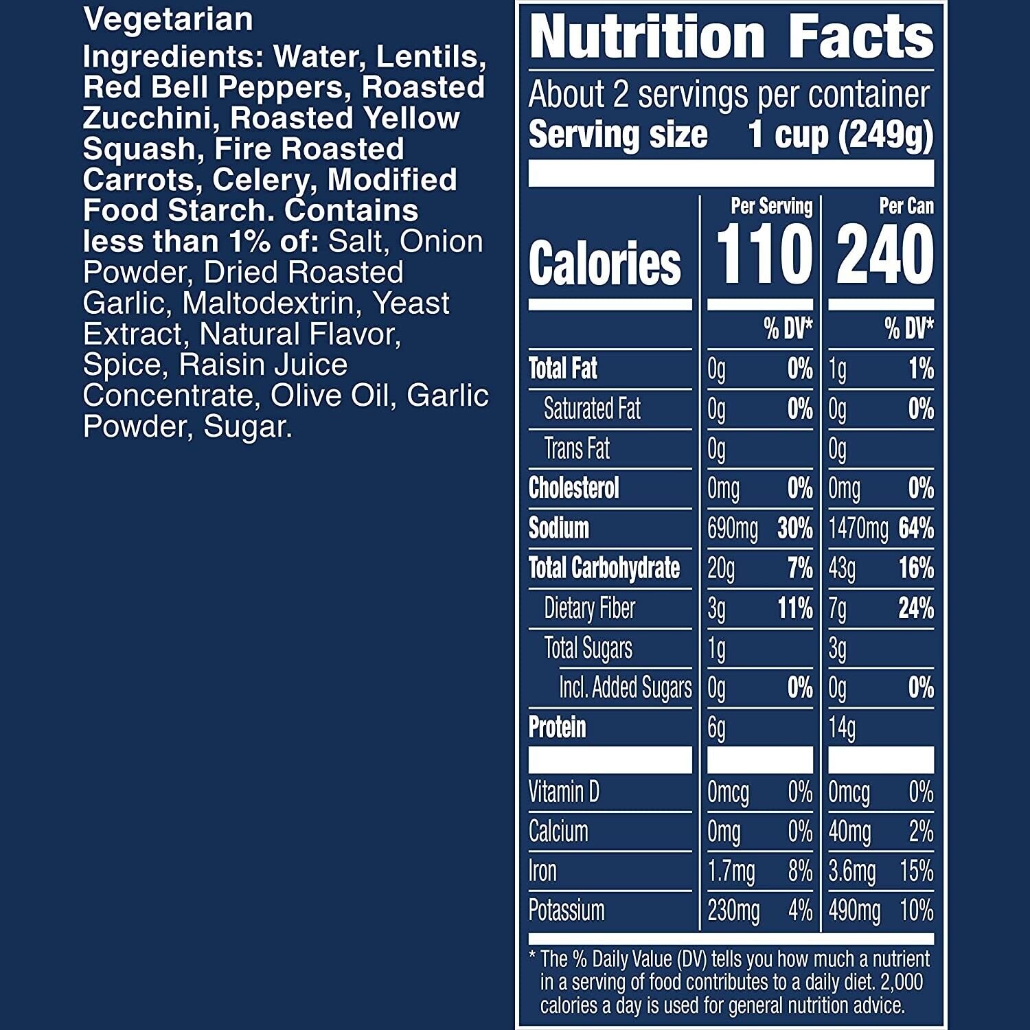 Progresso Soup Vegetable Classics, Lentil with Roasted Vegetables, 19 ...