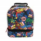 Kids Marvel Avengers Dual Compartment Drop Bottom Lunch Bag for Boys