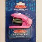 Stapler Set Staples included, Mini Size, 4 Assorted Blue Black Pink Green 3"x1"