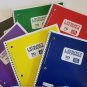Spiral Notebook COLLEGE Ruled 1 subject Red+Yellow+Blue+Green+Purple 6 Pk