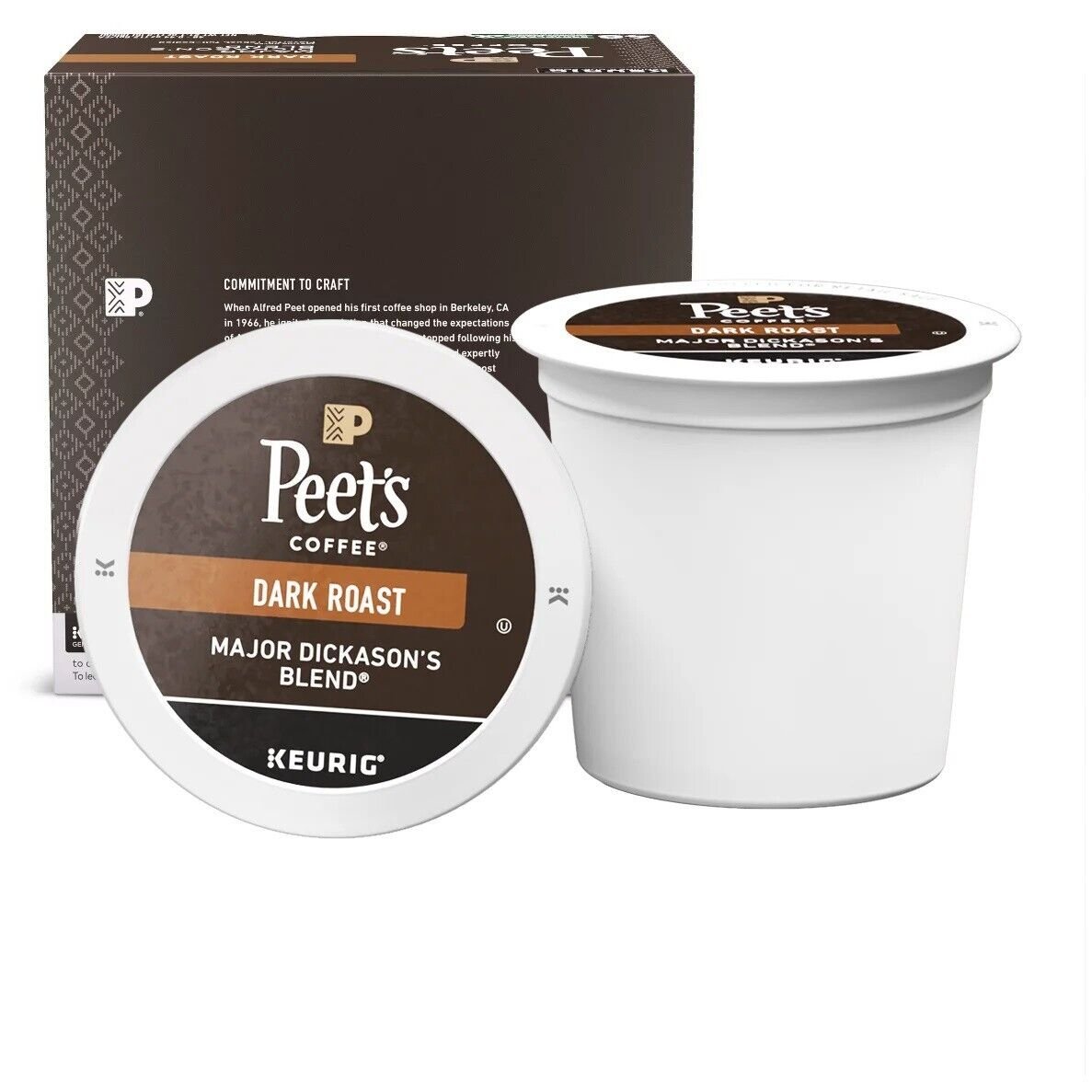 Peet's Coffee MAJOR DICKASON'S BLEND Dark Roast Coffee 10 KCup Pods (Pack of 1)