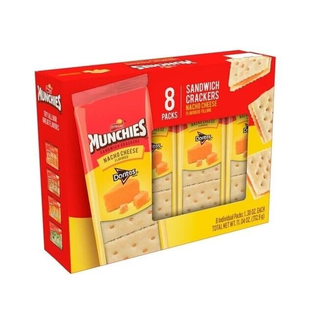 Cheetos Munchies NACHO Sandwich Crackers 8 Packets or 1 box
