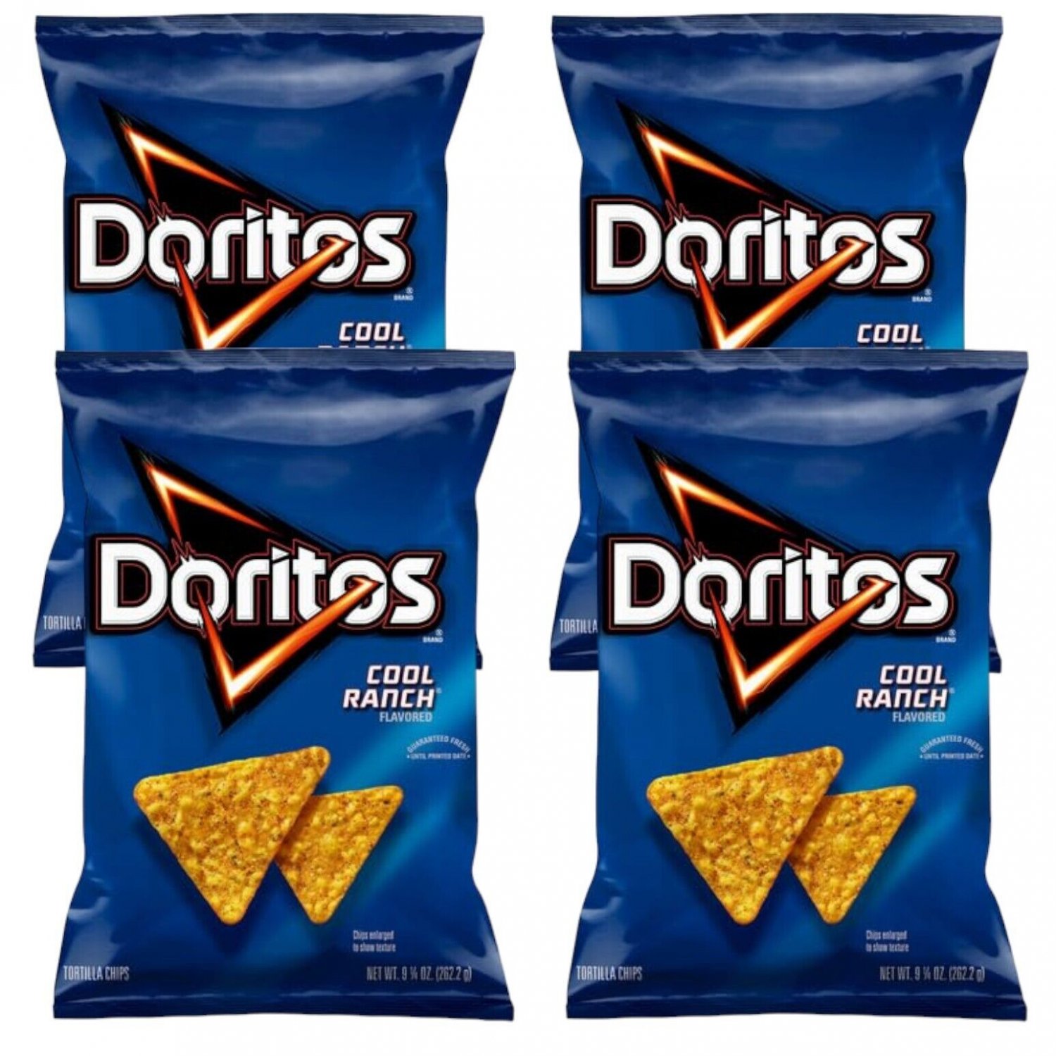 DORITOS COOL RANCH Flavored Tortilla Chips 9.25Oz Bag Snacks (4 Pack)