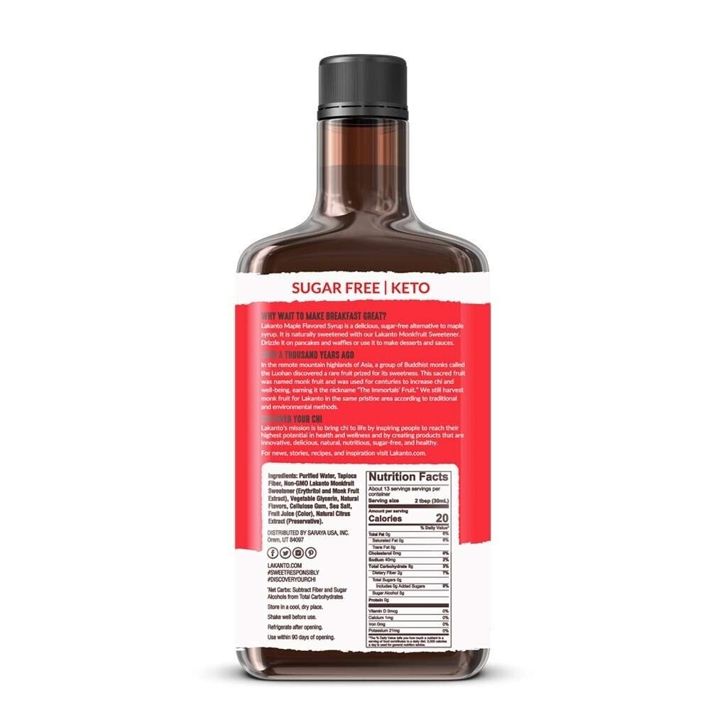 Lakanto MAPLE Flavored SugarFree Syrup Monk Fruit Sweetened BULK