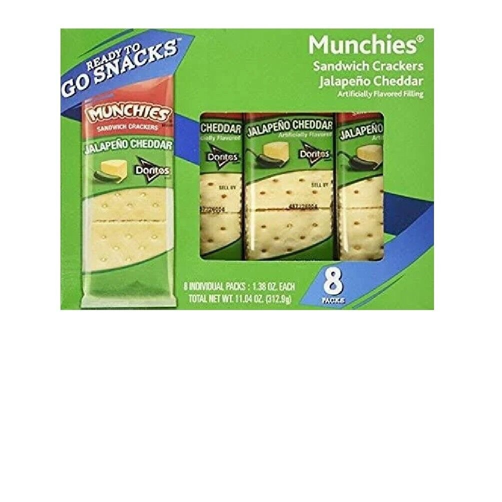 Munchies Doritos JALAPENO CHEDDAR CHEESE Sandwich Crackers 1.38 Oz. (16 Packets)