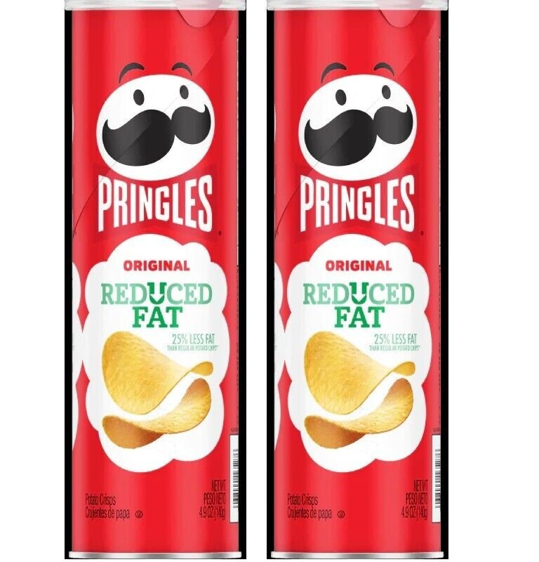 Pringles REDUCED FAT Original Potato Crisps Chips Snacks, 5.5 (2 Cans)