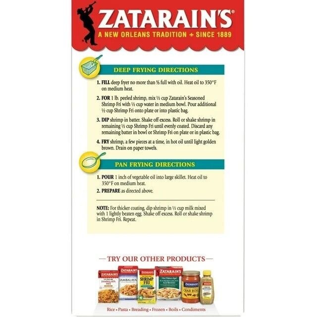 Zatarain's Kosher Seasoned Shrimp Fri 2-12 oz or 1-24 oz Box