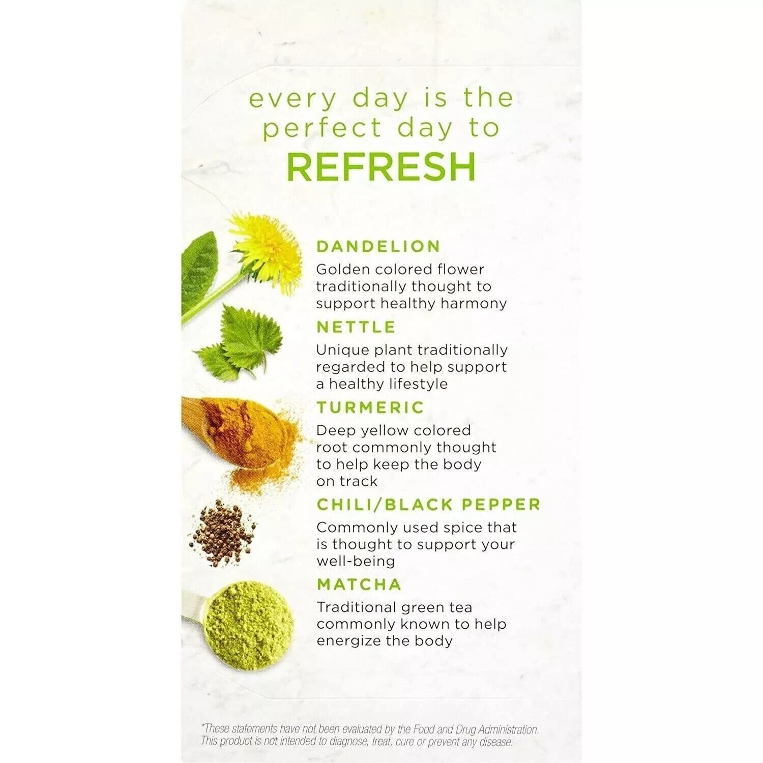 Matcha Green Tea With Turmeric Bigelow Benefits Bigelow Benefits Refresh TURMERIC CHILI MATCHA Green Tea Caffeinated 4