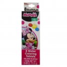 MINNIE Mouse 8 Watering Coloring Tablets Red, Blue, Yellow (1-BOX 8-TABLETS)