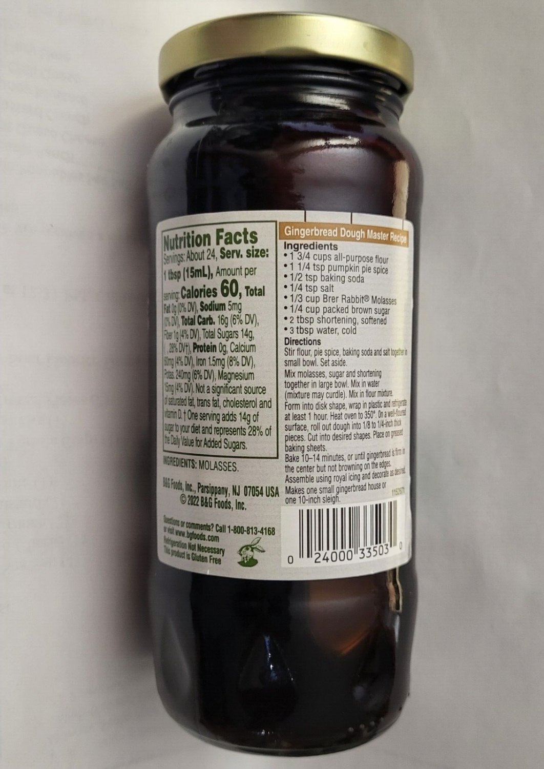 Brer Rabbit Unsulphured Molasses, MILD Flavor, 12oz, BSB OCT 2026 (2 Pack)