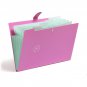 U Brands U-Eco 6 Pocket Expandable File Folder, Open Top Folder, Pink and Gray