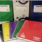 Back to School Supplies, (5) 1-Subject Notebooks, (2) Composition Notebook,...