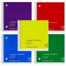 Spiral Notebook WIDE Rule 1 Subject 70 Sheets 5 Pack Assorted Colors 10.5"x8"