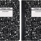 Composition Book, College Ruled, 100 Sheets (Black, 2-pack)