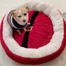 Santa's Belt Pet Plushy Santa Dog Bed, Round Red, Extra "cushy" - 25" Round x 6"