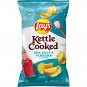 Lay's Kettle Cooked SEA SALT & VINEGAR Potato Chips Tangy, 8 Oz. (3 Bags)