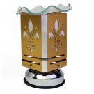 FLEUR DE LIS GOLD ELECTRIC OIL TART CANDLE WARMER HOLDER