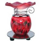 CERAMIC RED ELECTRIC OIL TART WARMER HOLDER ON MIRROR BASE