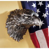Strength Defined Eagle Head Wall Sculpture Faux Pewter Large 11" x 10"