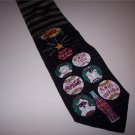 Coca-Cola Coke 100% Imported Silk Novelty Christmas Tie-Black (Made in USA)