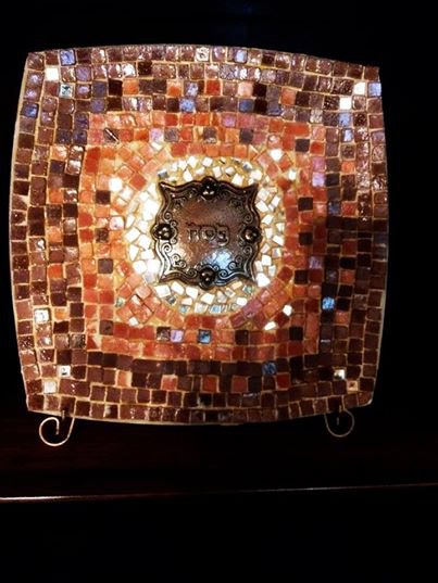 10'' x 10'' - one only produced! by Reli Vasser: mosaic Passover &times;&curren;&times;&iexcl;&times;� plate
