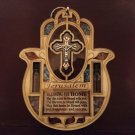Olive Wood - Hamsa Blessing For The Home - Good Luck Wall Decor