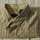 IZOD Button Up & Collared Earth Tone Plaid Large Short Sleeve Casual Dress Shirt