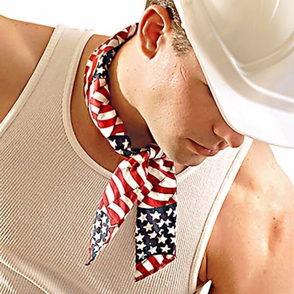 MiraCool Wavy American Flag Cooling Bandana Summer Heat Cooling For Neck or Head. Ideal For Pets Too
